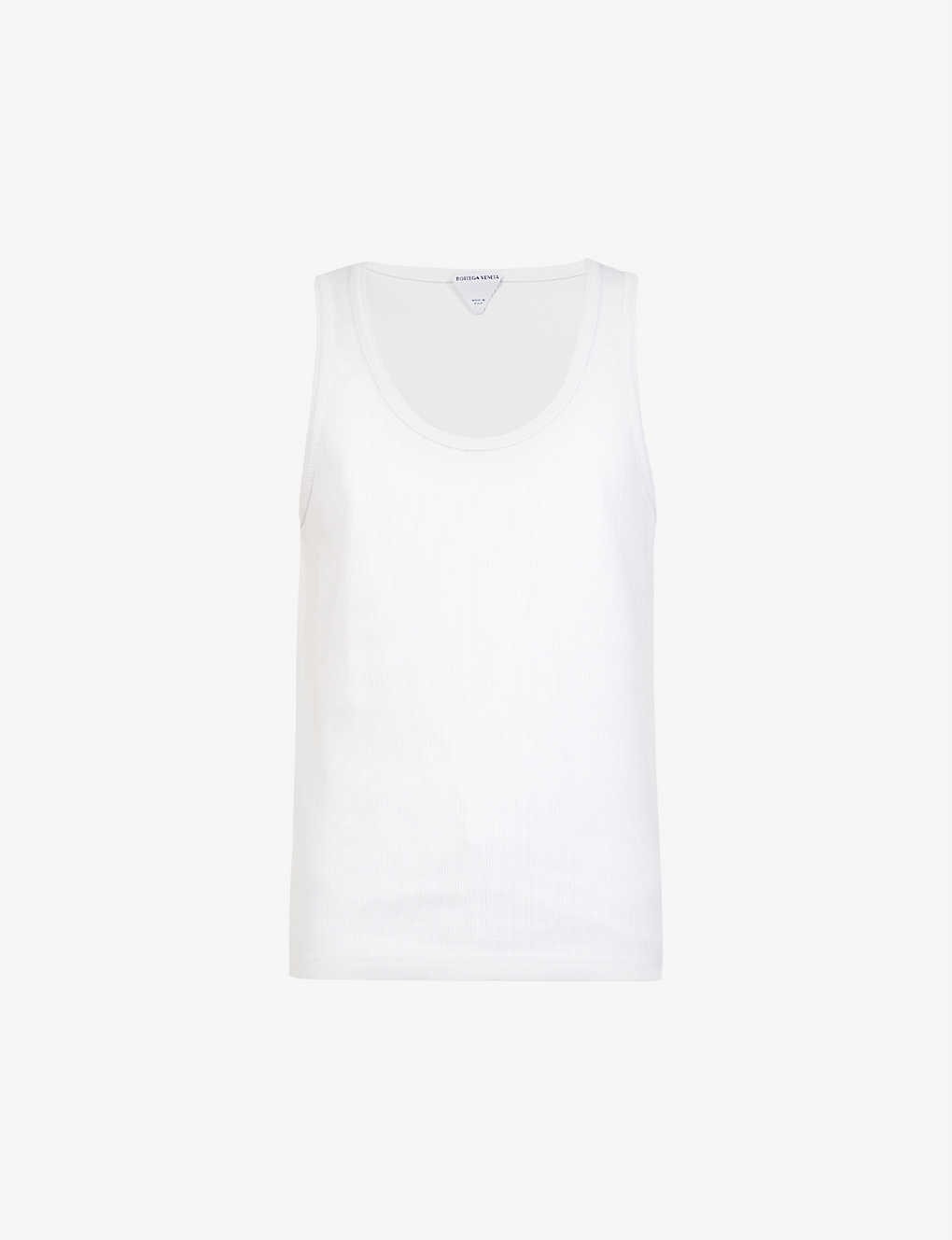 Scoop-neck stretch-cotton tank top