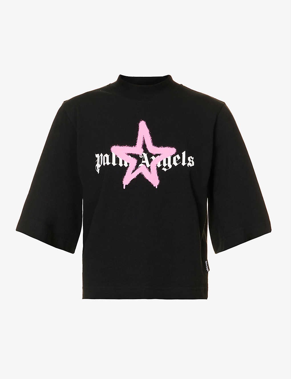 Star-print cotton-jersey cropped T-shirt