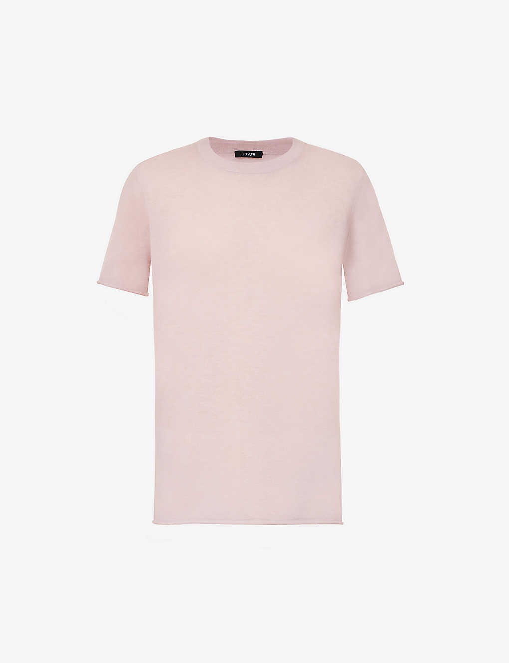 Short-sleeved fine-knit cashmere T-shirt