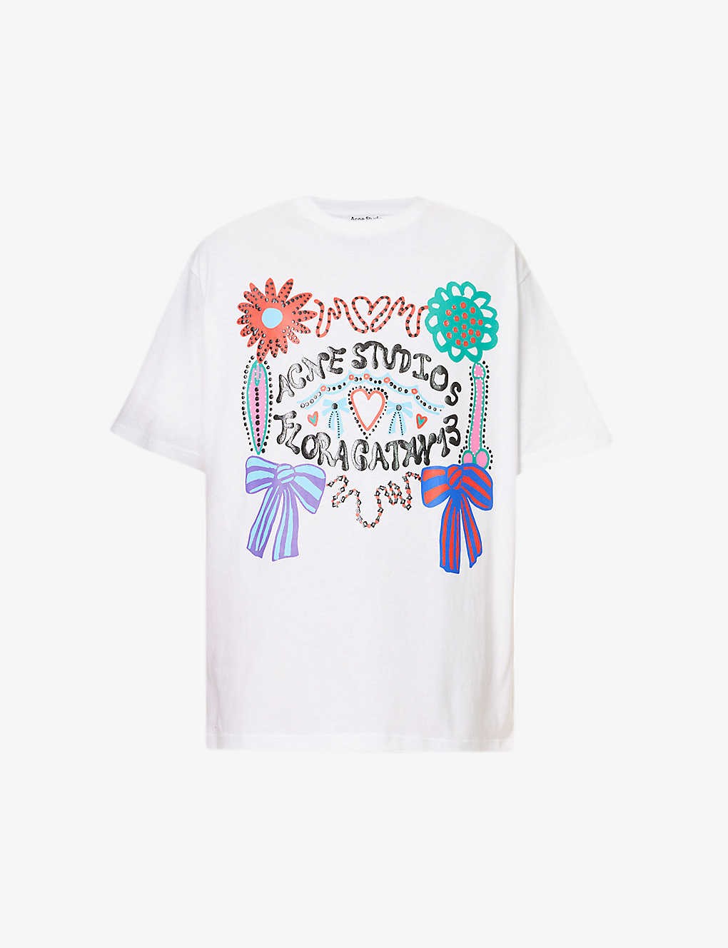 Graphic-print oversized cotton-jersey T-shirt