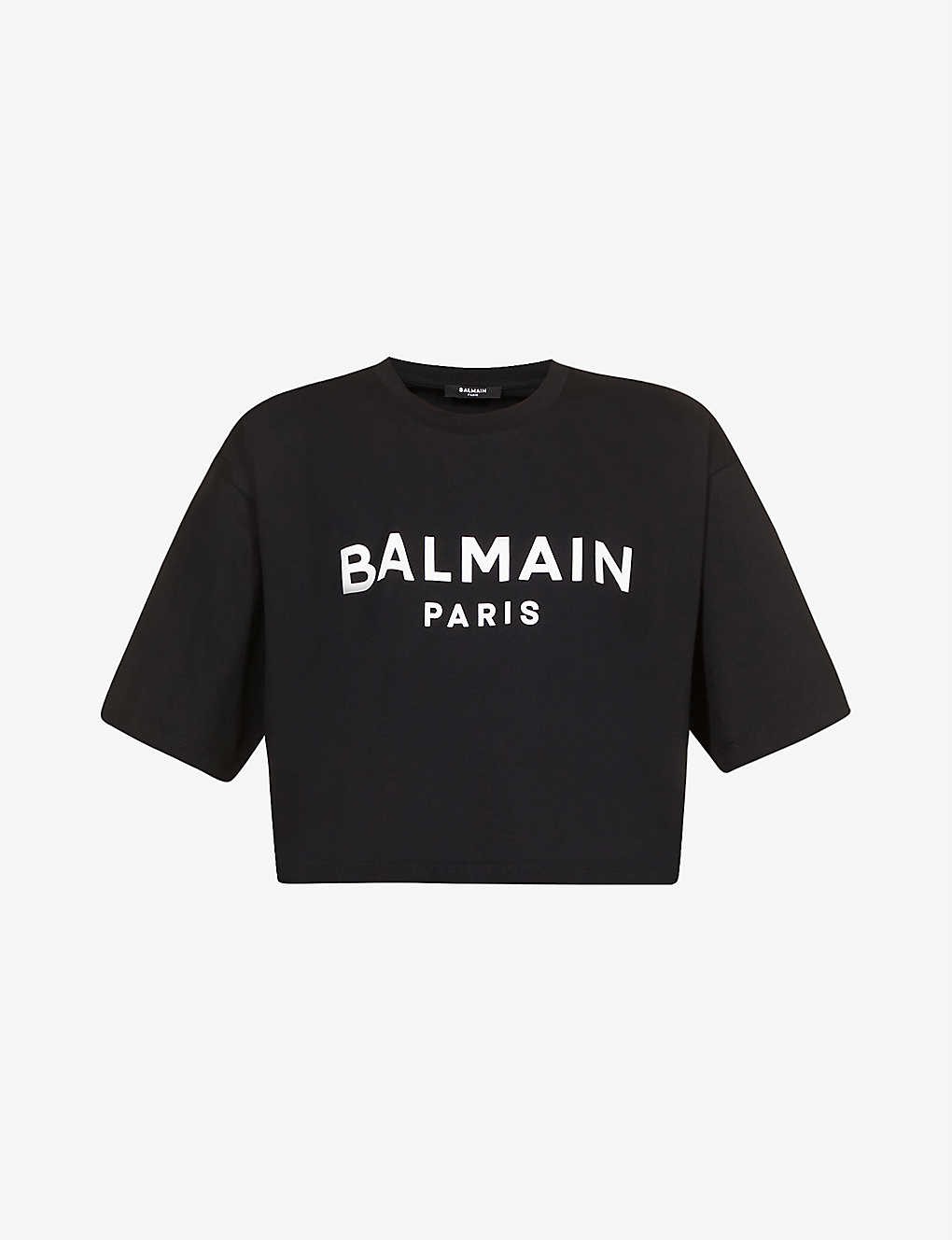 Logo-print cropped cotton-jersey T-shirt