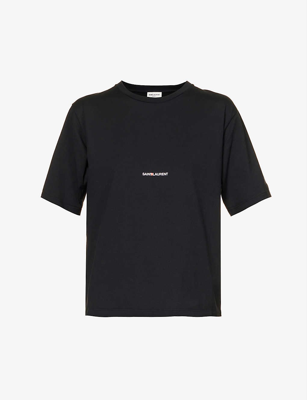 Logo-print folded-hem cotton T-shirt