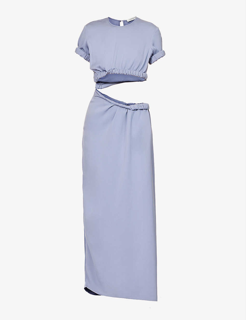 Cut-out flared-hem stretch-woven maxi dress