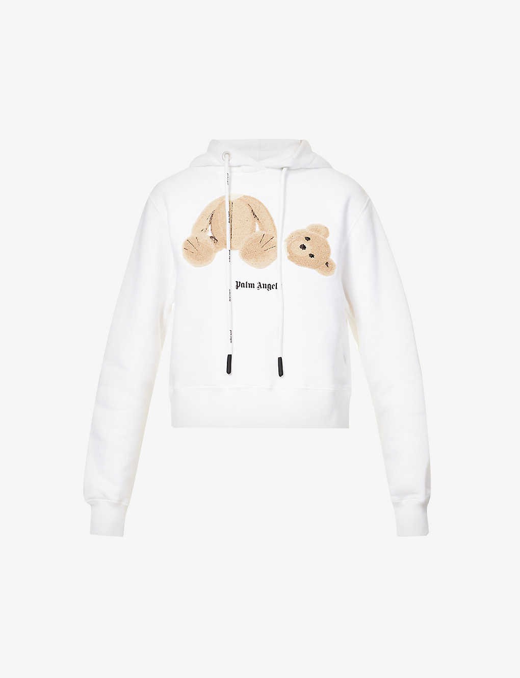 Bear-print cotton-jersey hoody