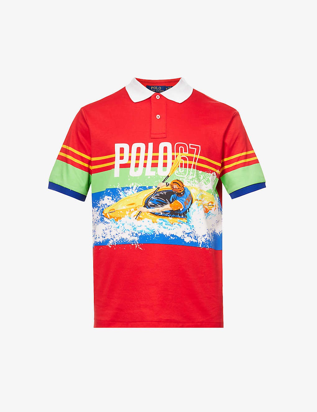 Kayak graphic-print cotton polo shirt