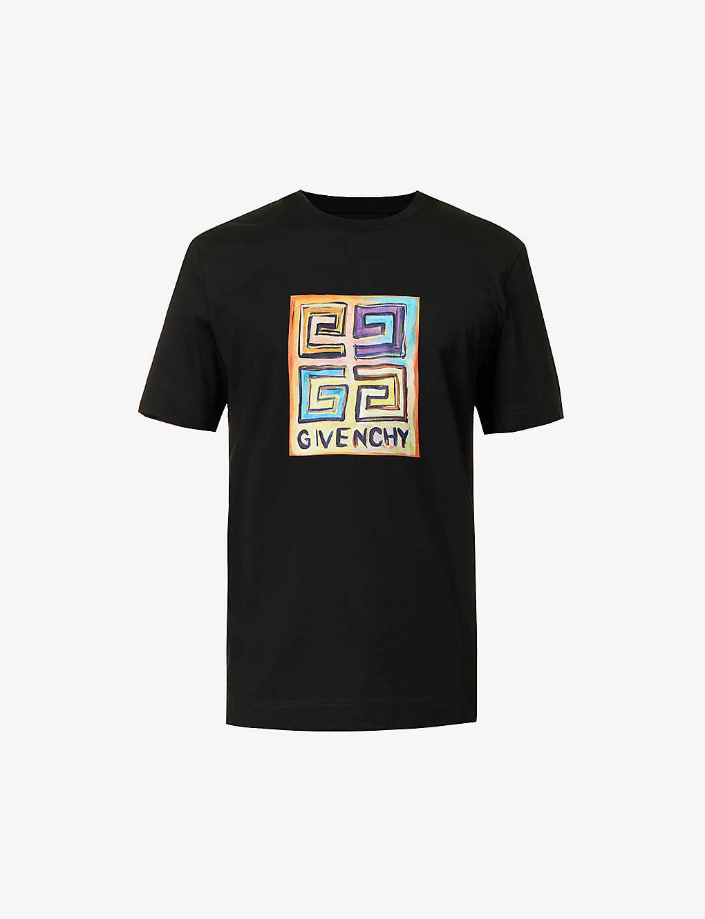 Abstract-monogram crewneck cotton-jersey T-shirt