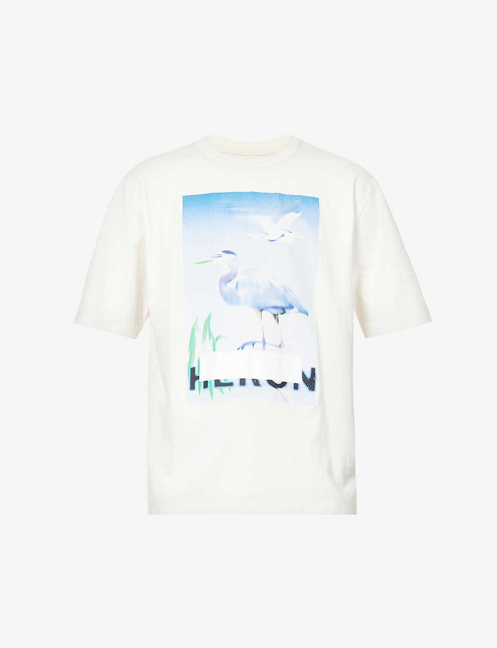 Censored Heron-print relaxed-fit cotton-jersey T-shirt