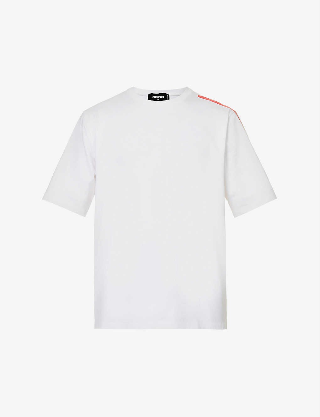 Shoulder tape logo cotton-jersey T-shirt