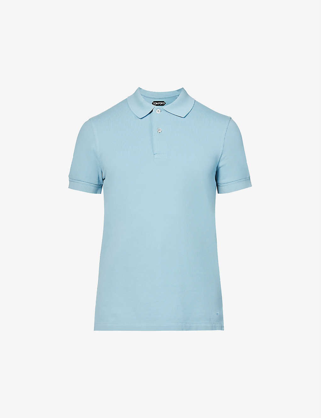 Short-sleeved cotton-pique polo shirt