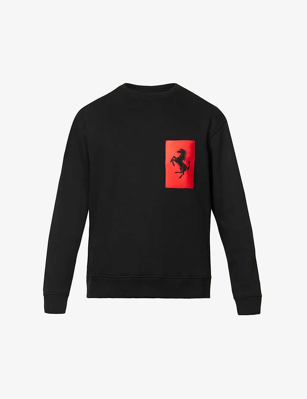Contrast brand-patch cotton-blend sweatshirt
