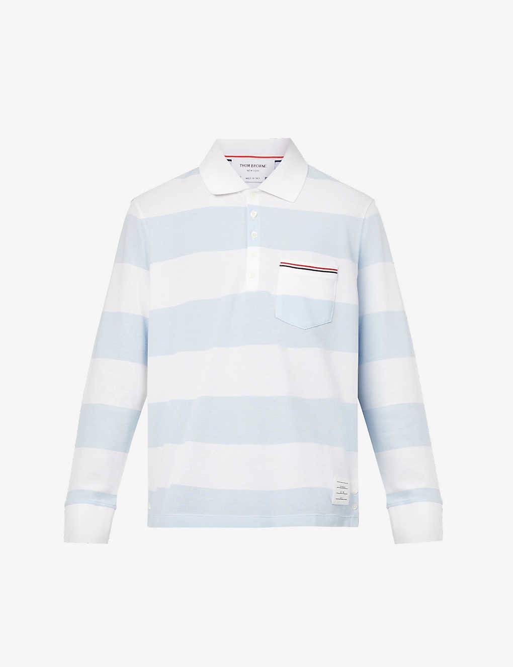 Striped regular-fit cotton-piqué polo shirt