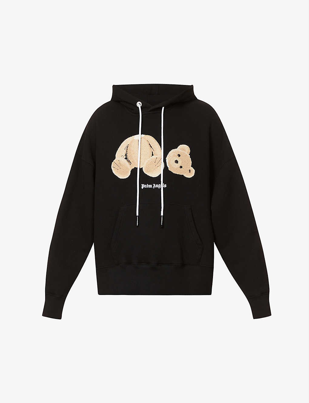 Bear-print relaxed-fit cotton-jersey hoody