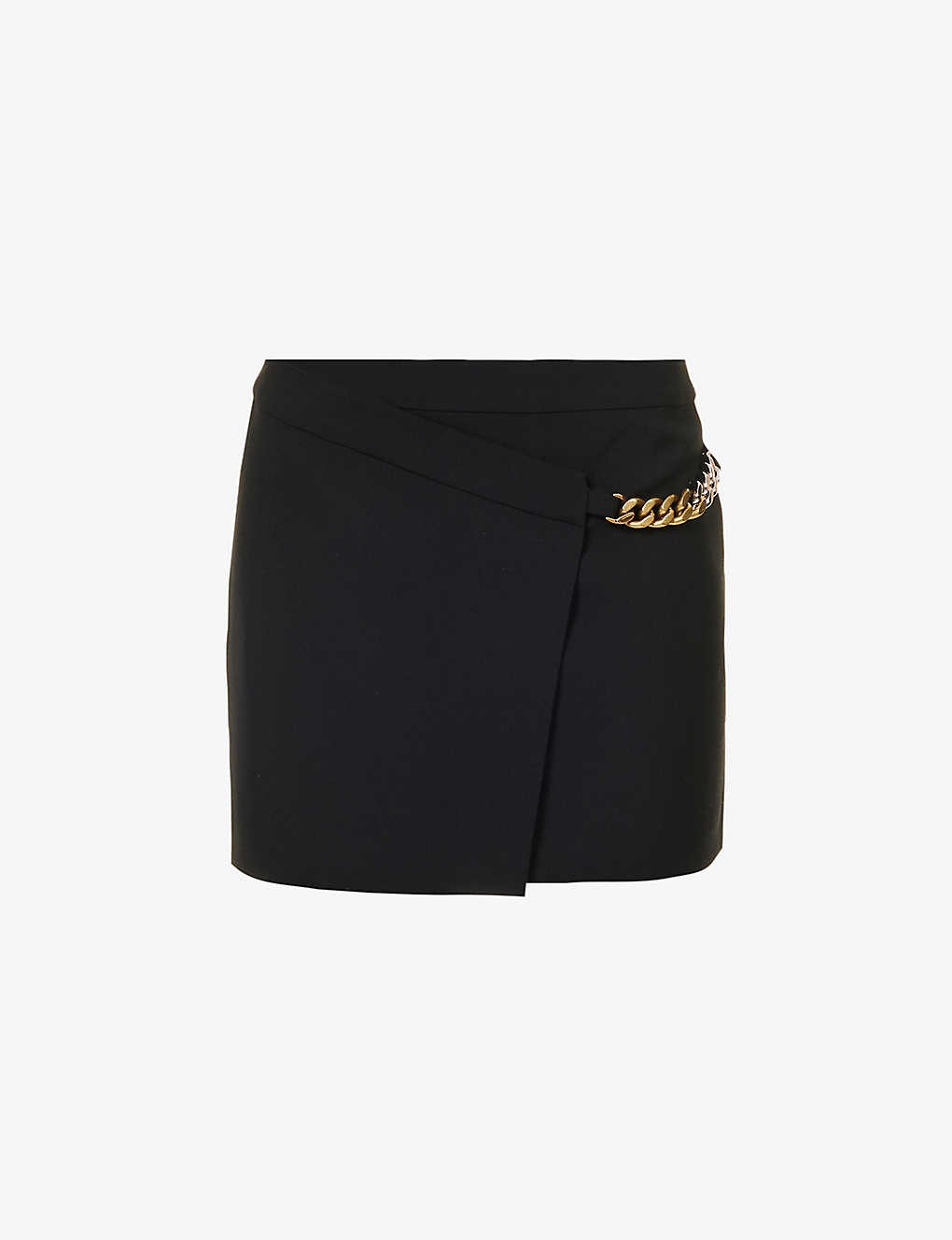 Falabella chain-embellished woven mini skirt