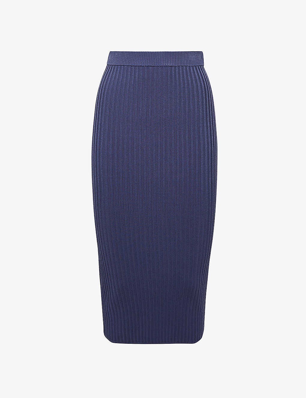 Iona pencil ribbed-knit midi skirt