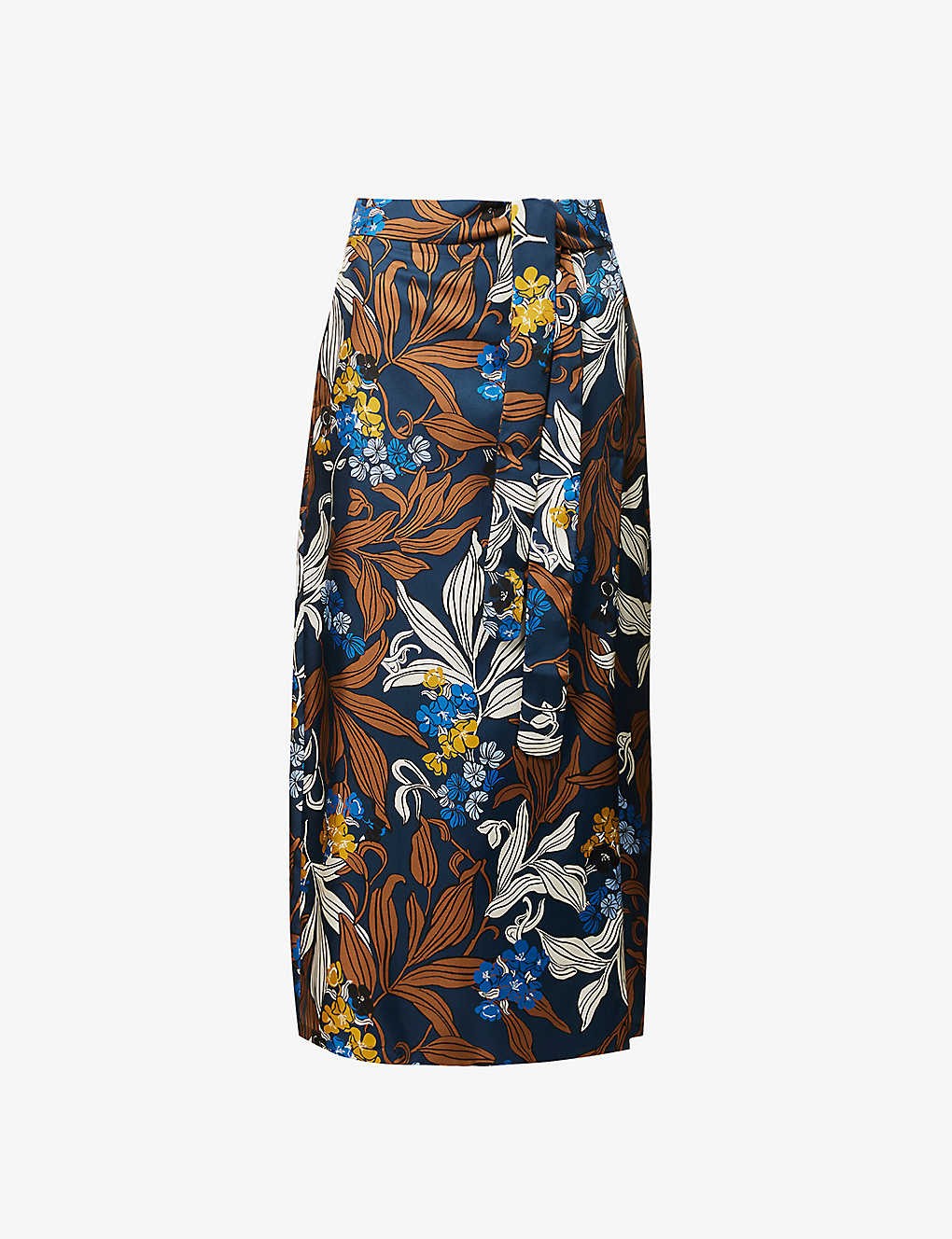 Zante graphic-print silk midi skirt