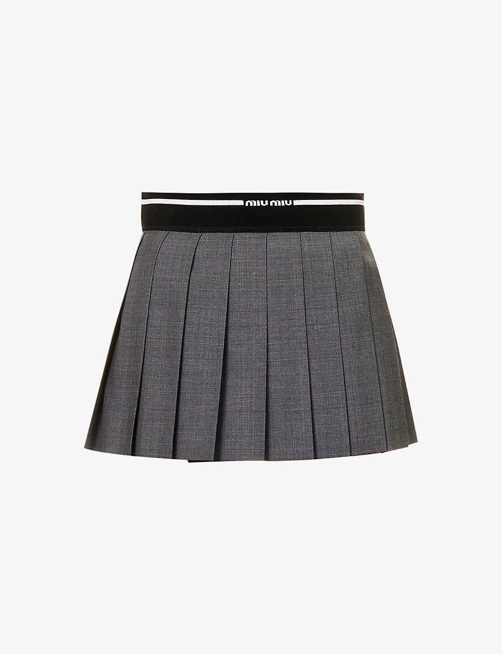 Galles logo-print wool mini skirt