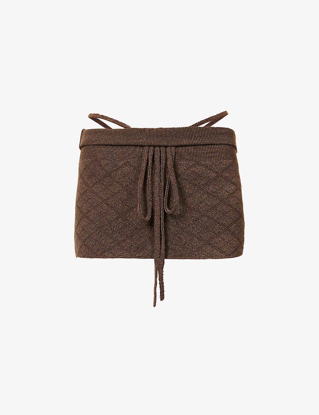 Cali drawstring-waist knitted mini skirt