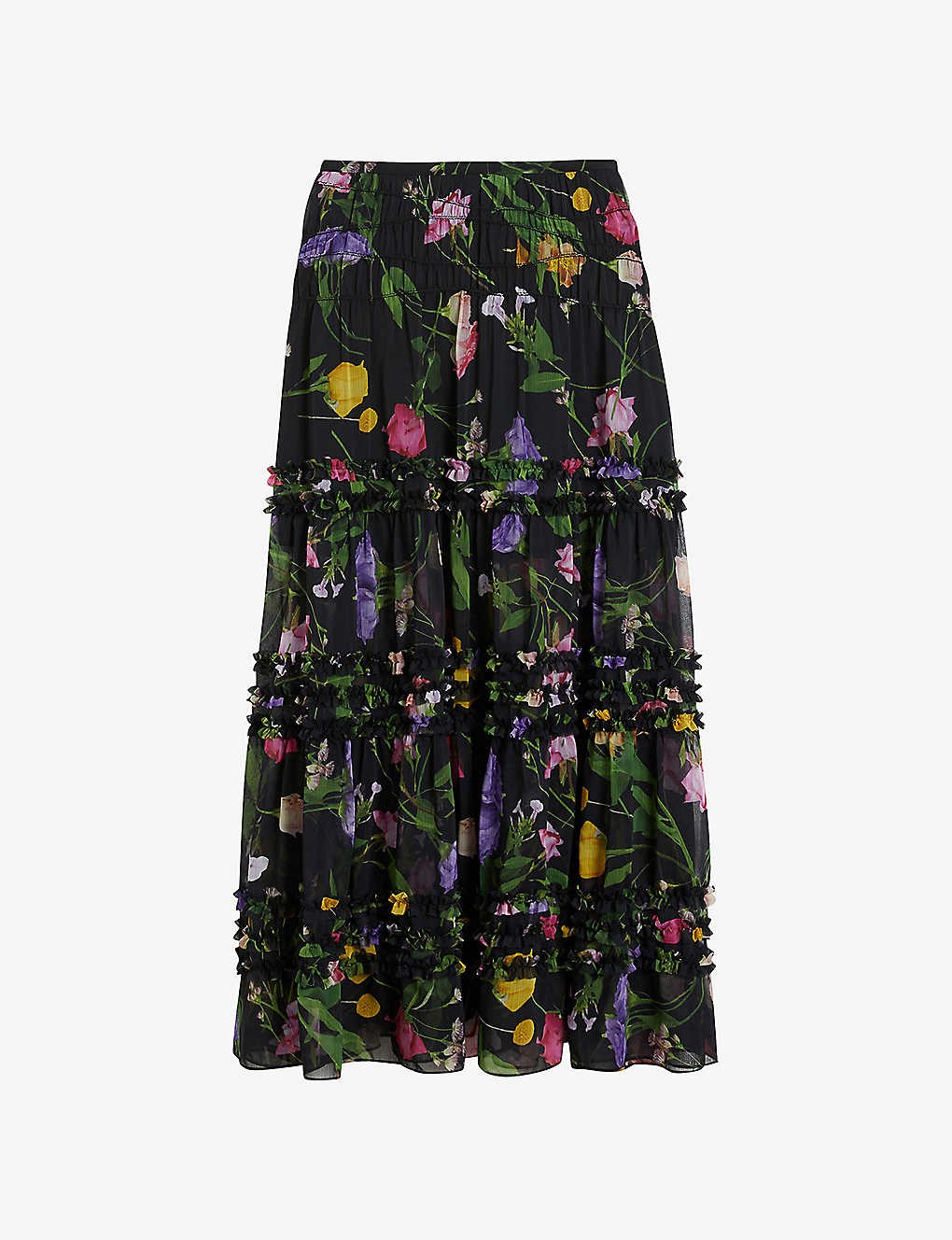 Thieaa floral-print tiered recycled-polyester maxi skirt