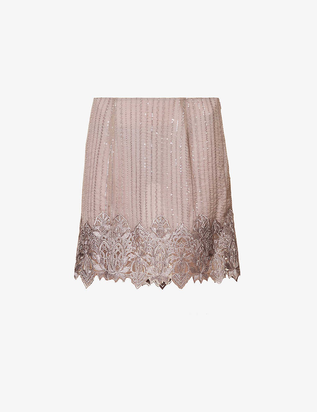 Sequin-embellished woven mini skirt