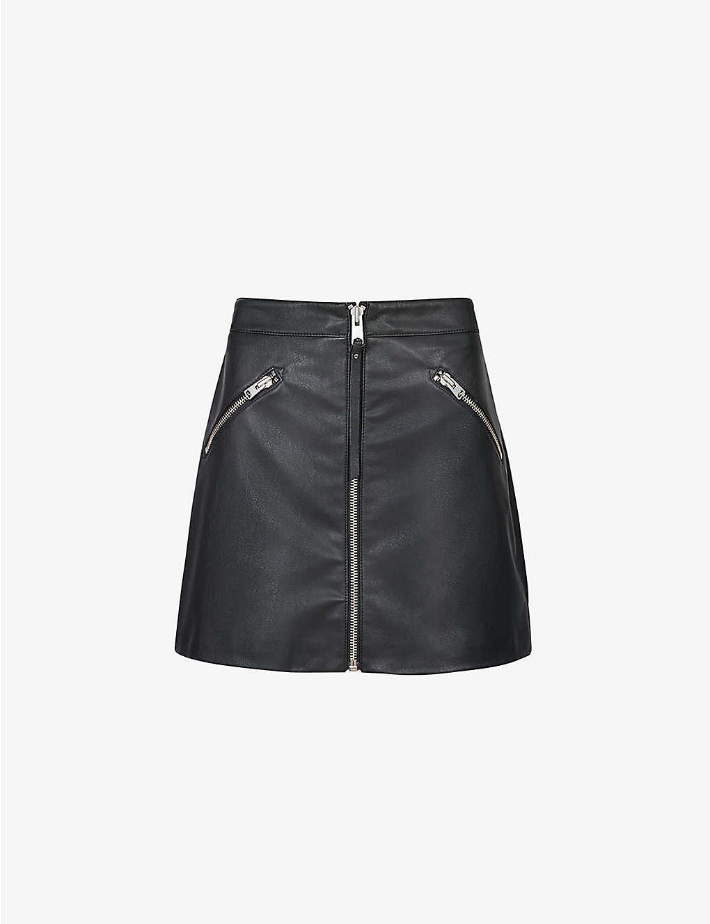 Piper zipped faux-leather mini skirt