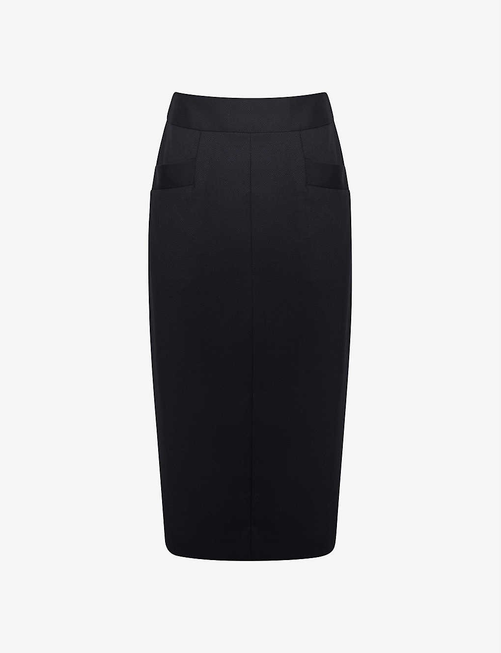 Haisley high-waisted tailored stretch-wool blend pencil skirt