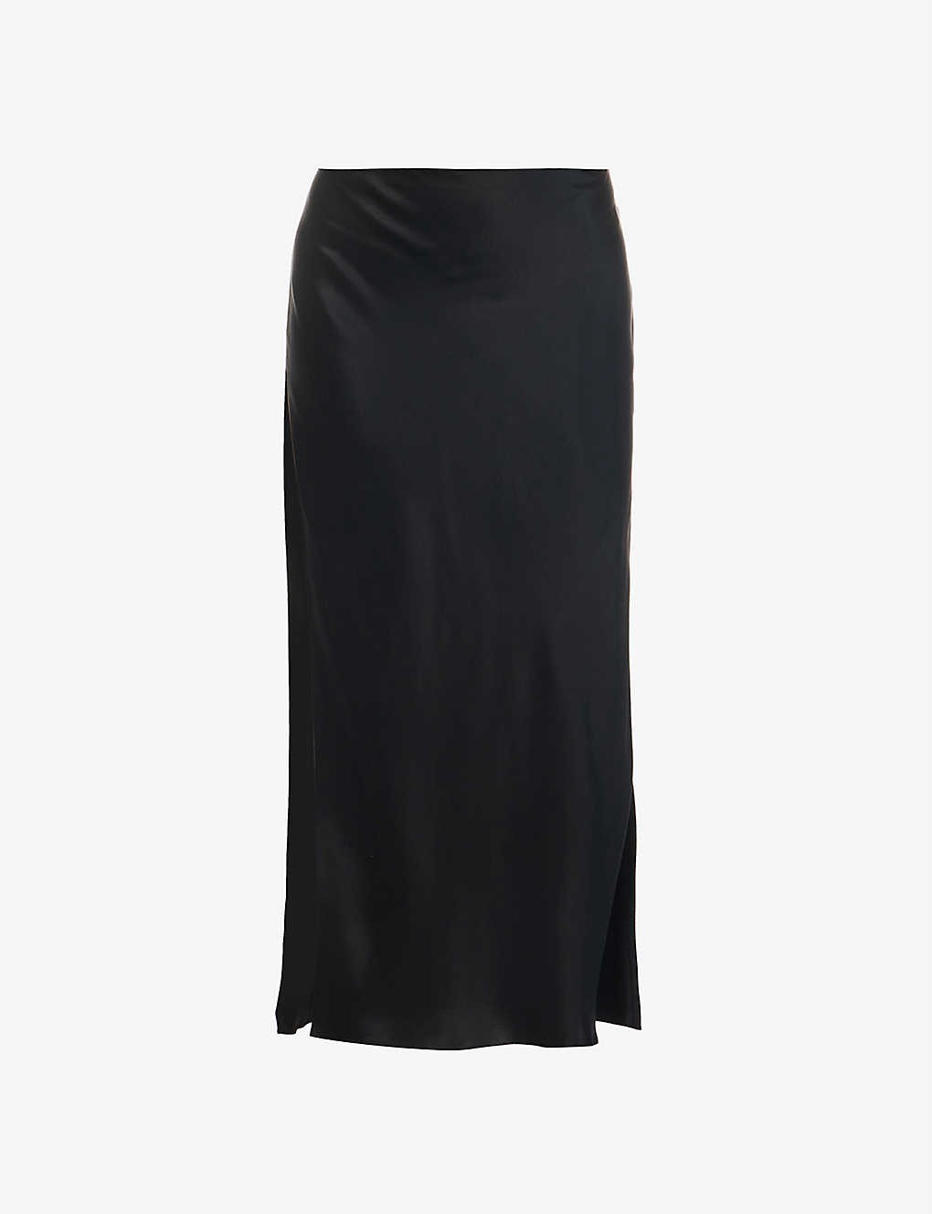 Low-rise bias satin mini skirt