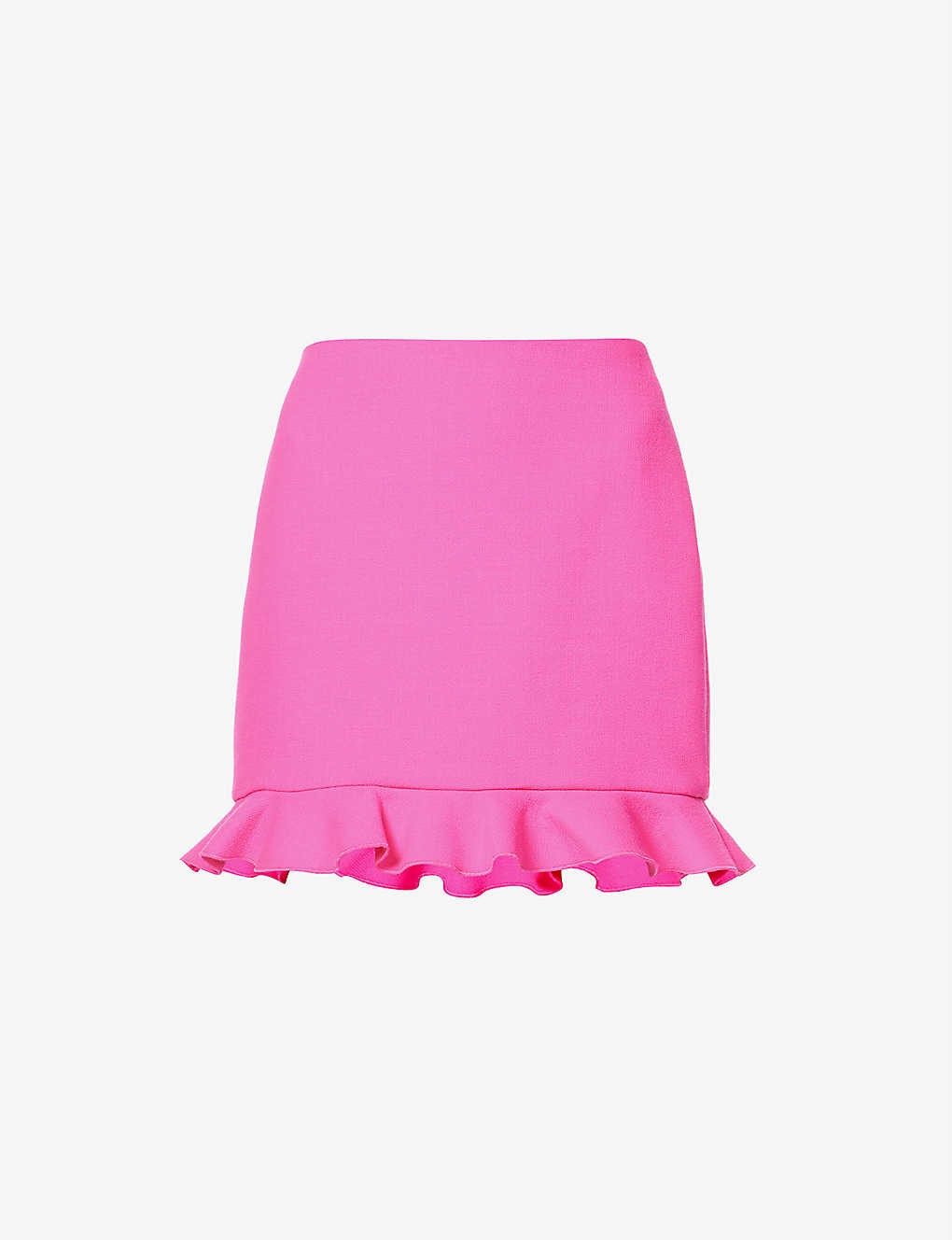Ruffled-hem mid-rise wool-blend mini skirt