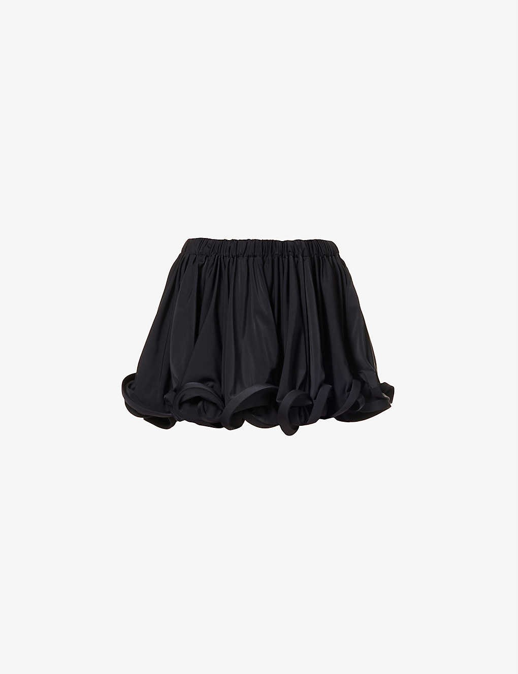 Flared-hem A-line stretch-woven mini skirt