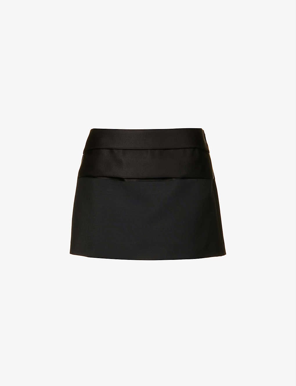 Triangle-logo mohair and wool-blend mini skirt