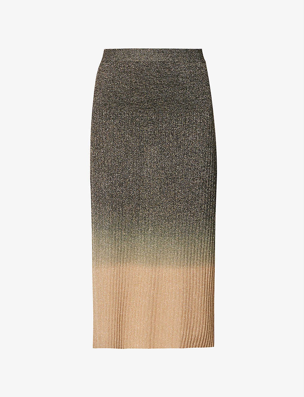 Lurex dip-dye knitted midi skirt