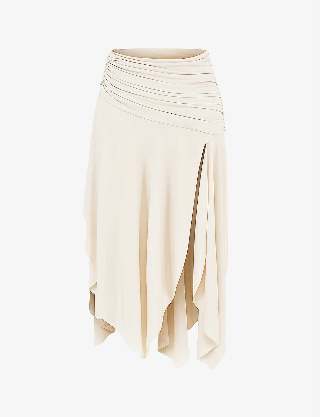 Kaira draped jersey midi skirt