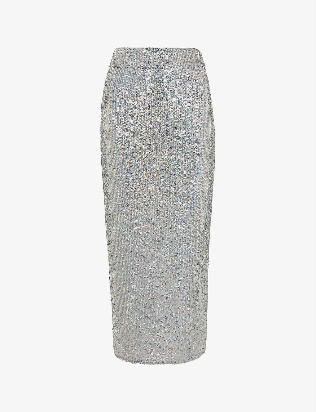 Sequin-embellished high-waist recycled-polyester midi skirt