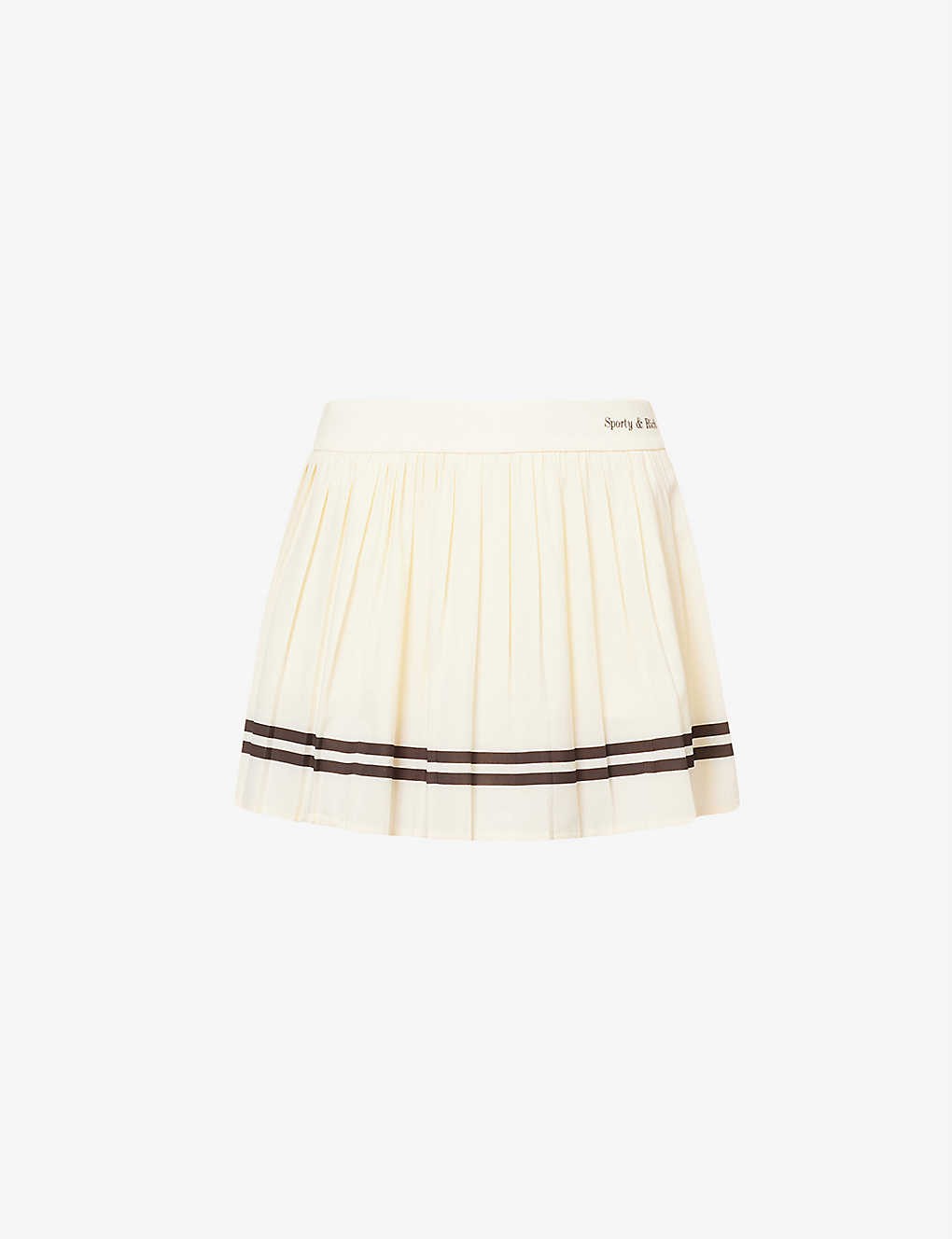 Pleated slim-fit stretch-woven mini skirt