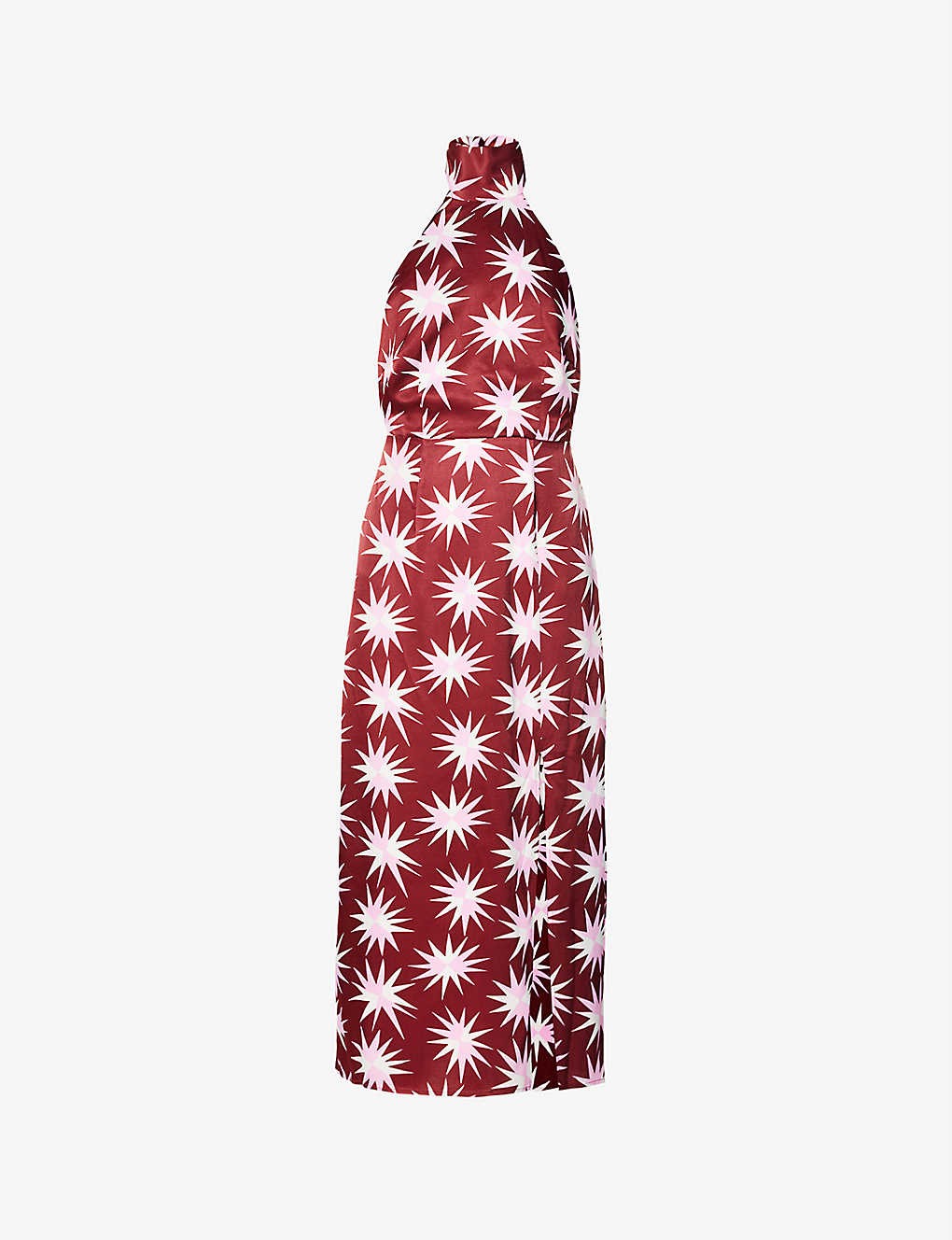 Gwen Star embellished halter-neck satin midi dress