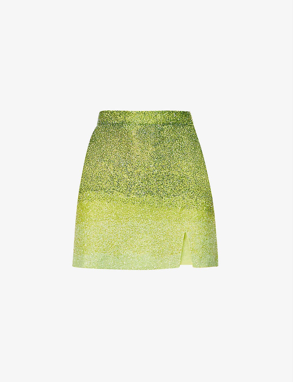 Gradient crystal-embellished stretch-woven mini skirt