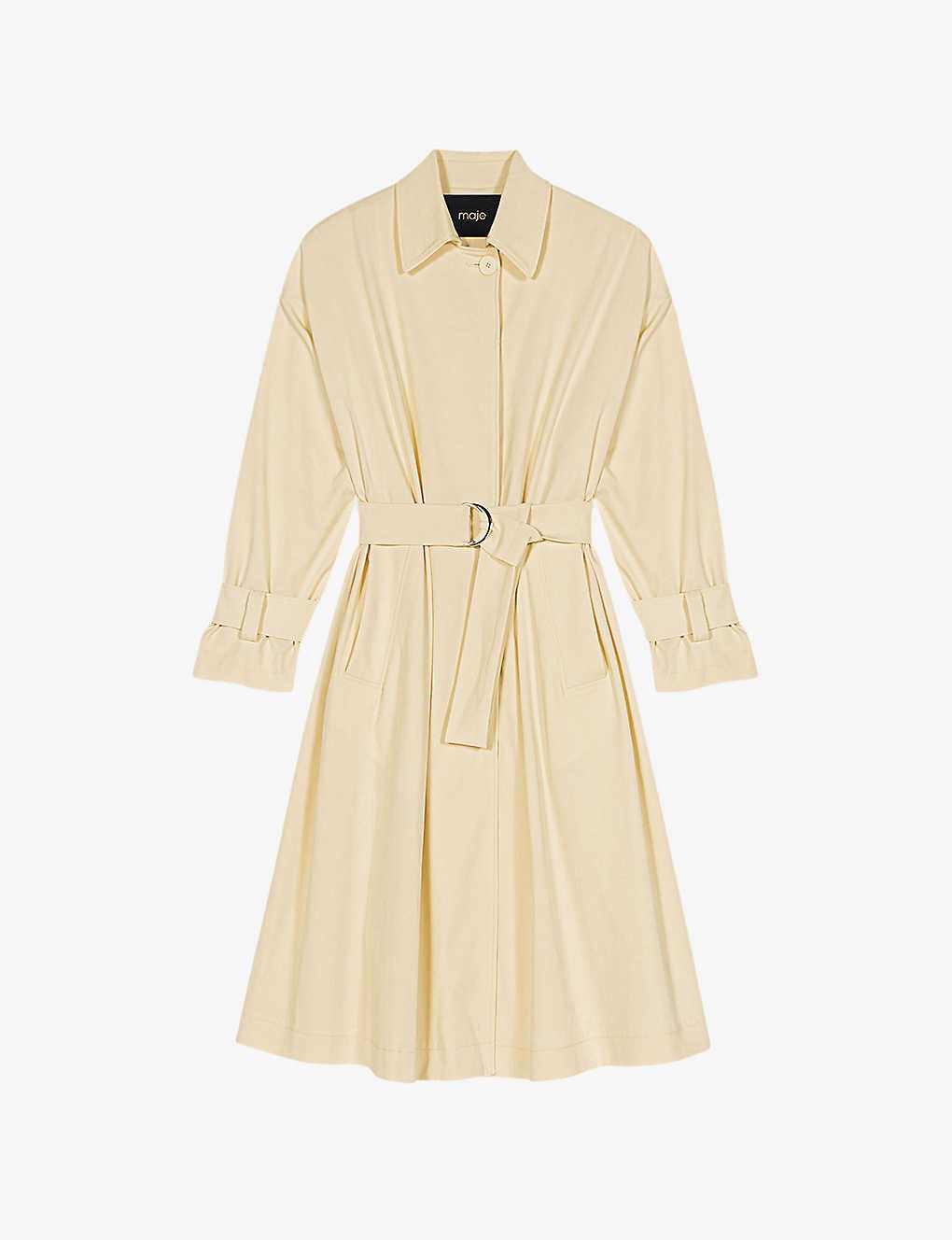 Garica collared long-line stretch cotton-blend trench coat