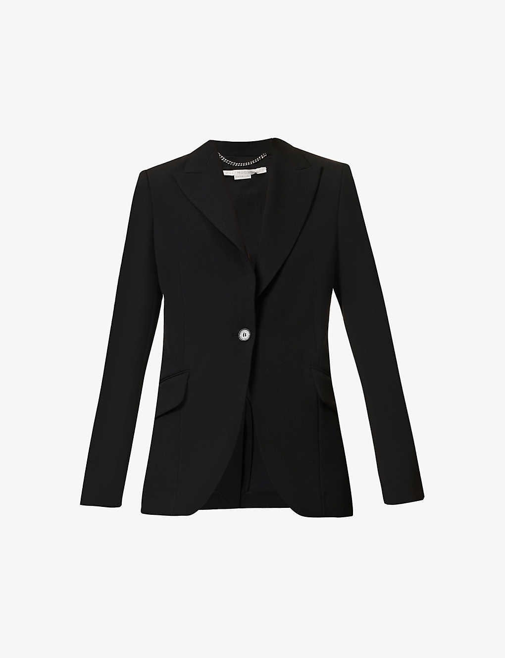 Core padded-shoulder stretch-woven jacket