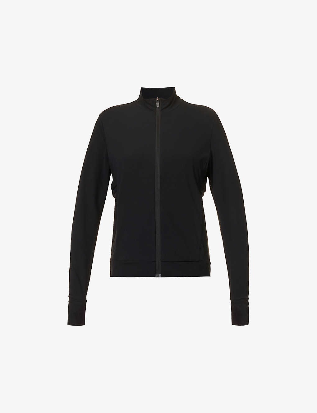 Airweight high-neck stretch-woven jacket