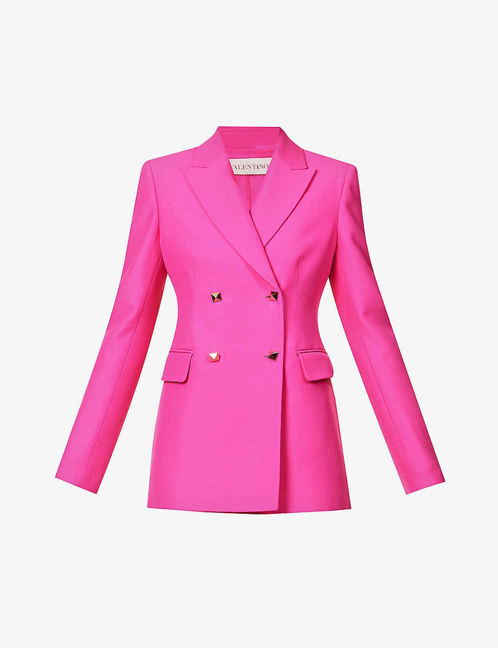 Double-breasted slim-fit wool-blend blazer