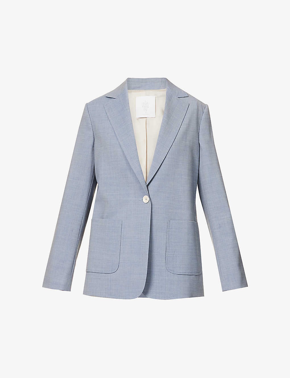 Single-breasted notch-lapel silk-cotton blend blazer