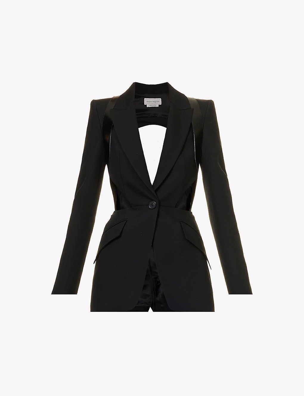 Single-breasted cut-out regular-fit wool jacket