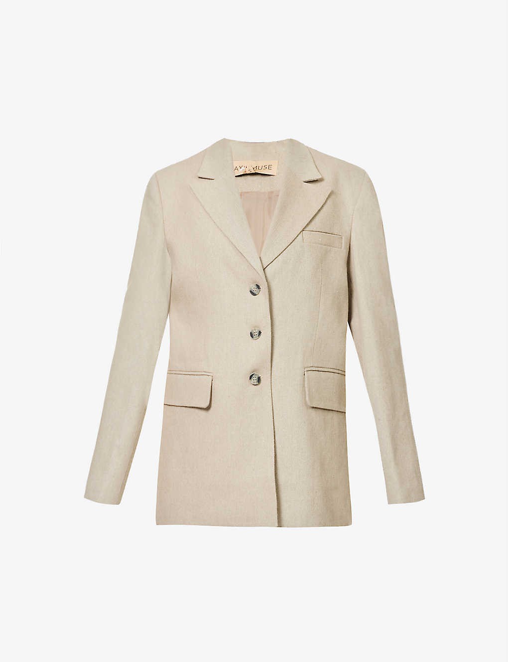 Albo padded-shoulders notch-lapels linen jacket