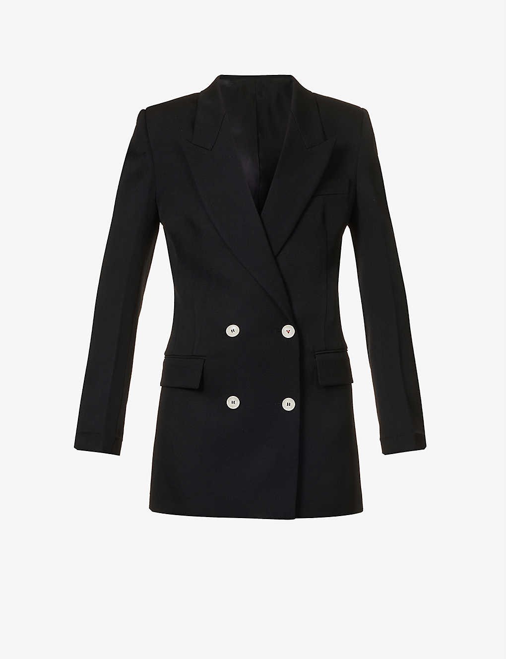 Double-breasted regular-fit wool blazer jacket