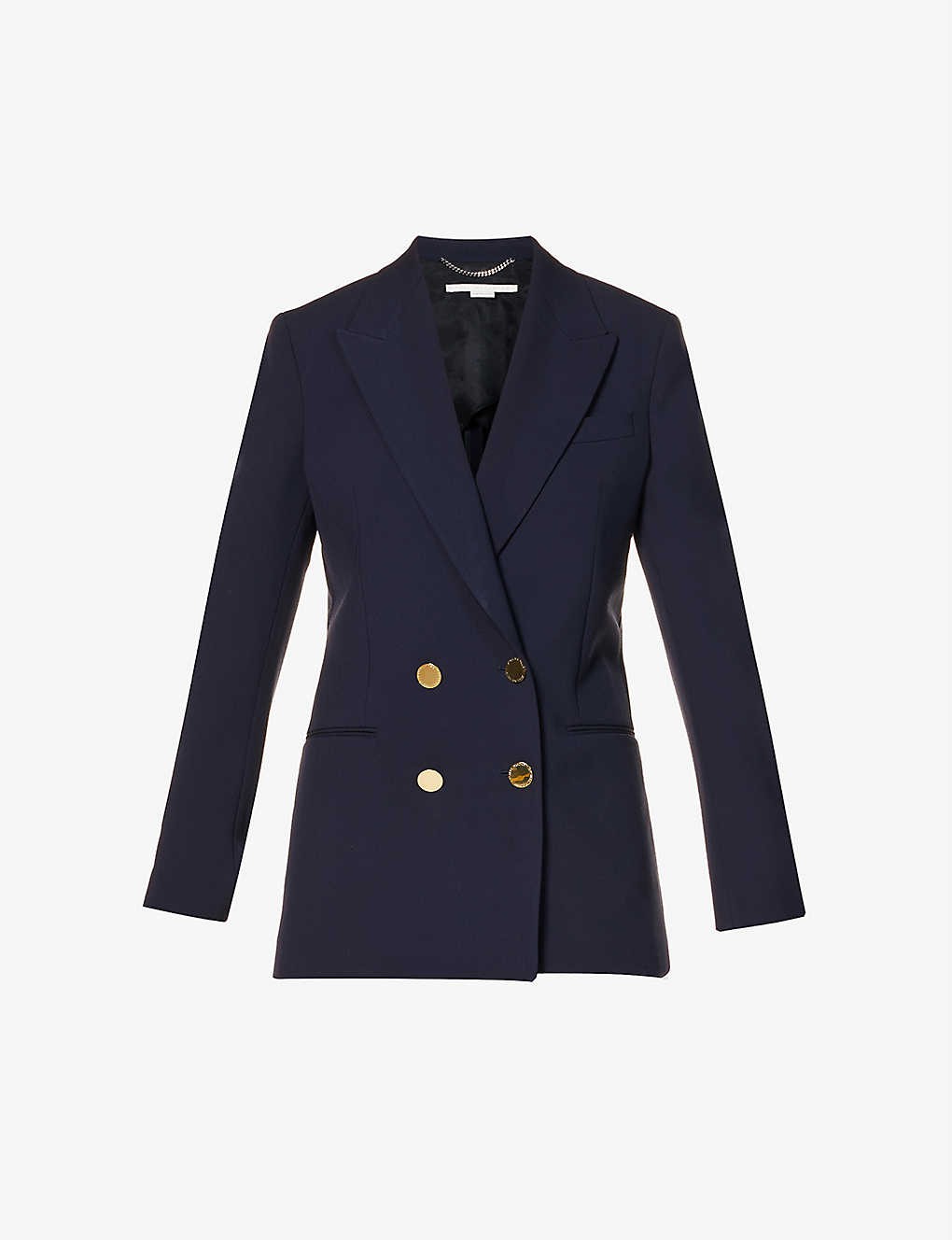 Double-breasted notch-lapel woven jacket