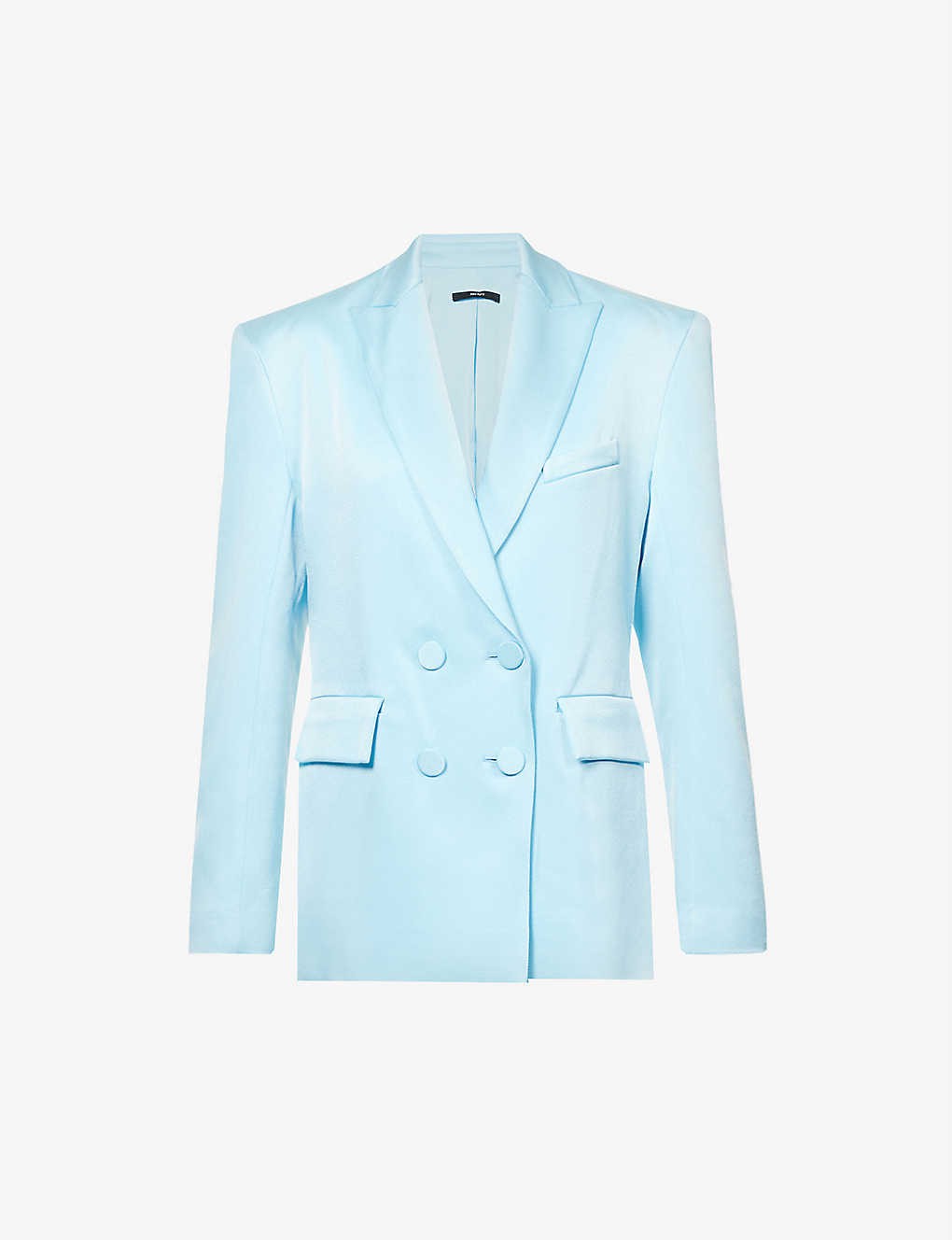 Wells double-breasted satin blazer