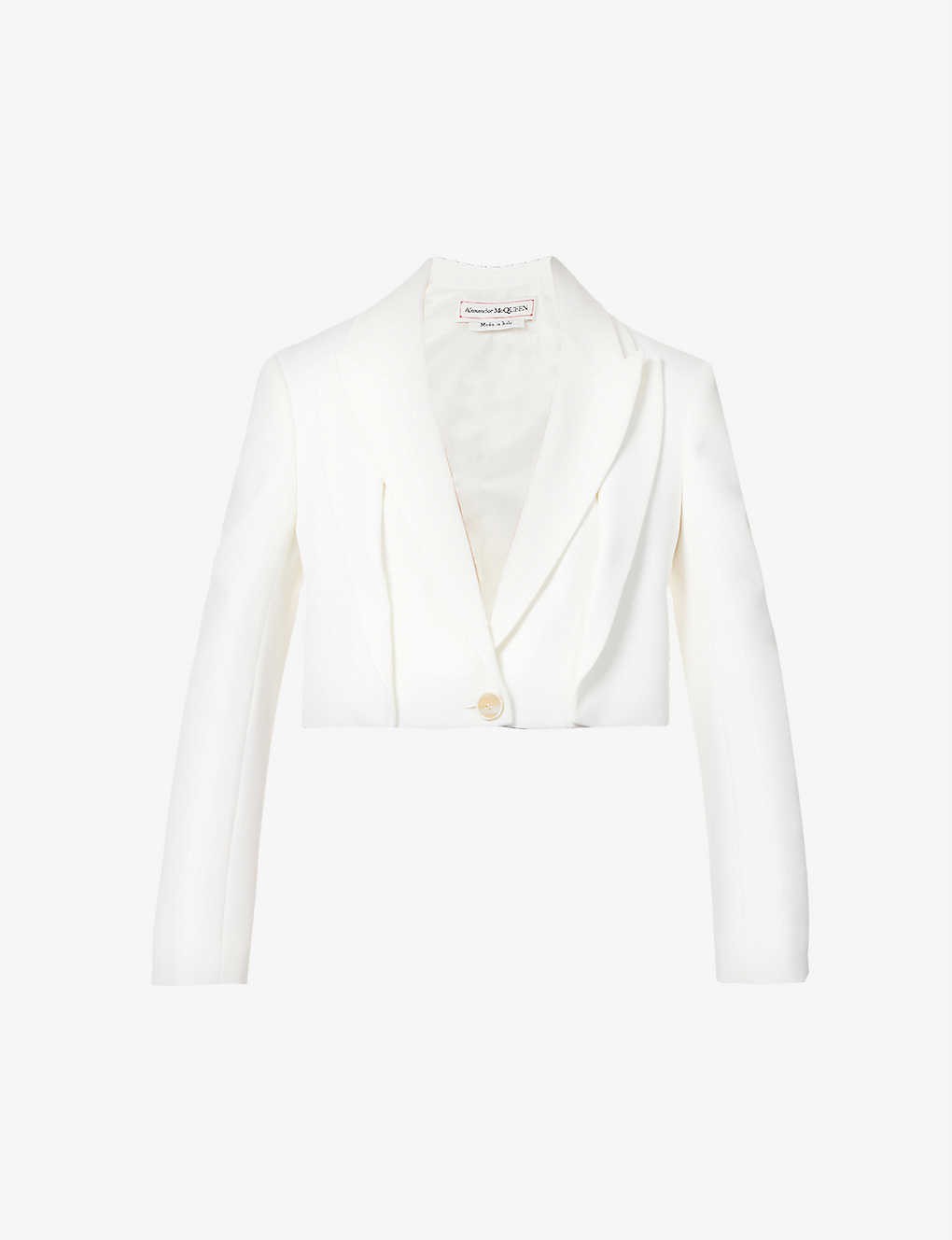 Cropped boxy-fit wool jacket