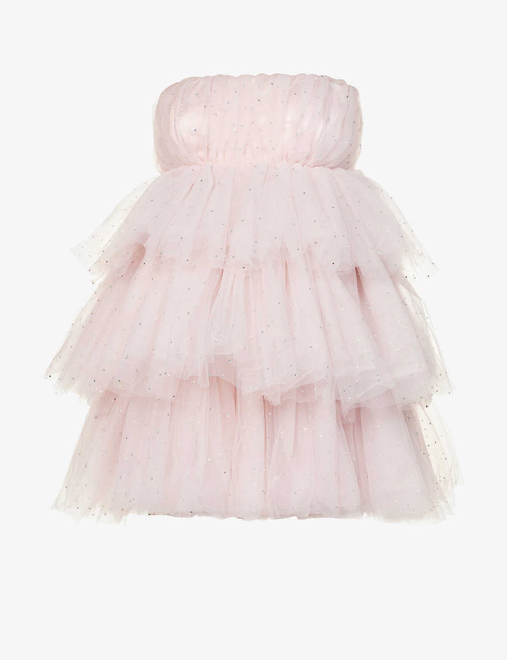 Carlosa puffed-skirt tulle mini dress