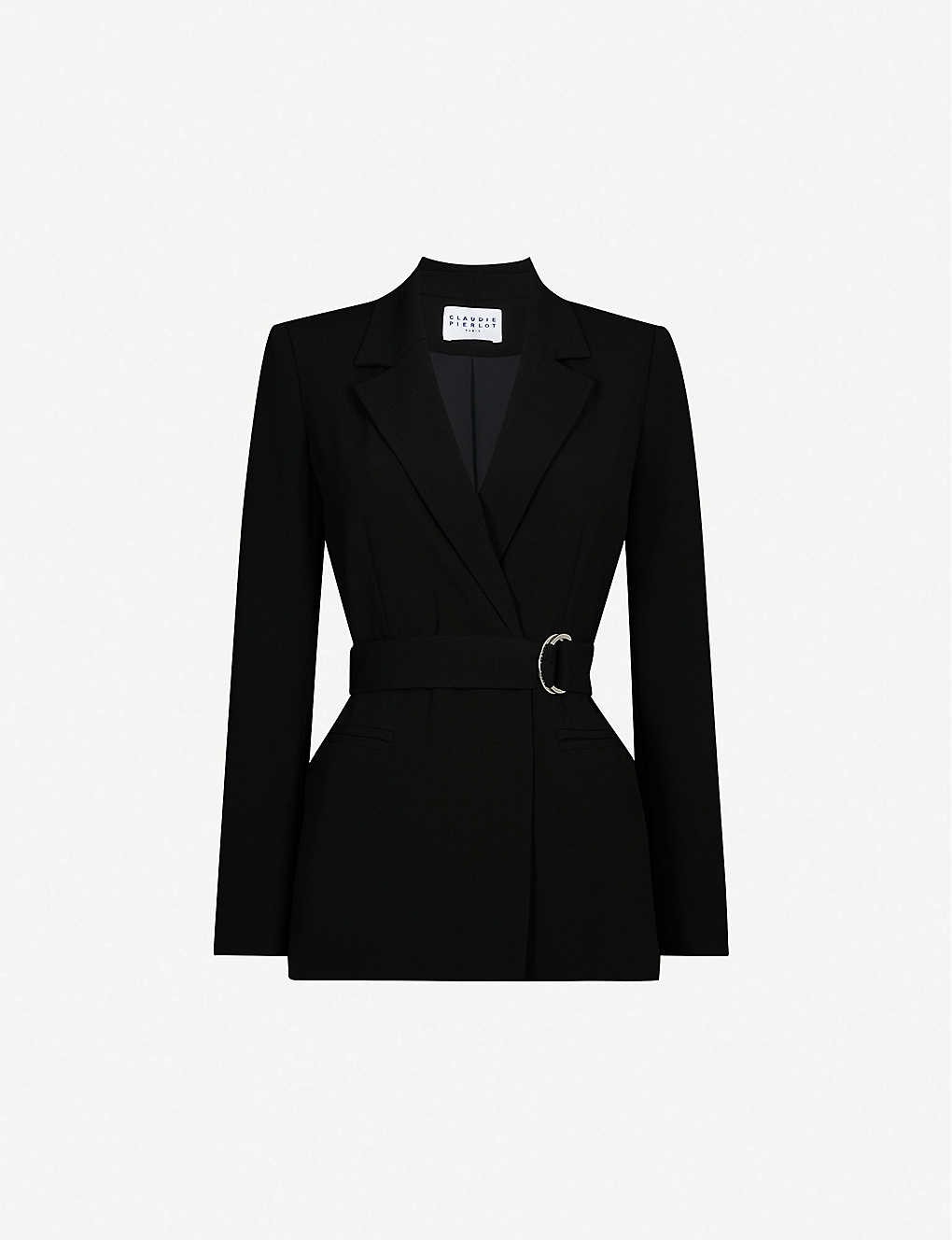 Buckled regular-fit crepe blazer