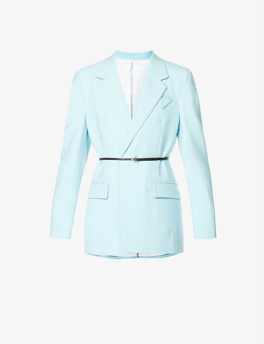 Relaxed-fit padded-shoulder wool-blend blazer