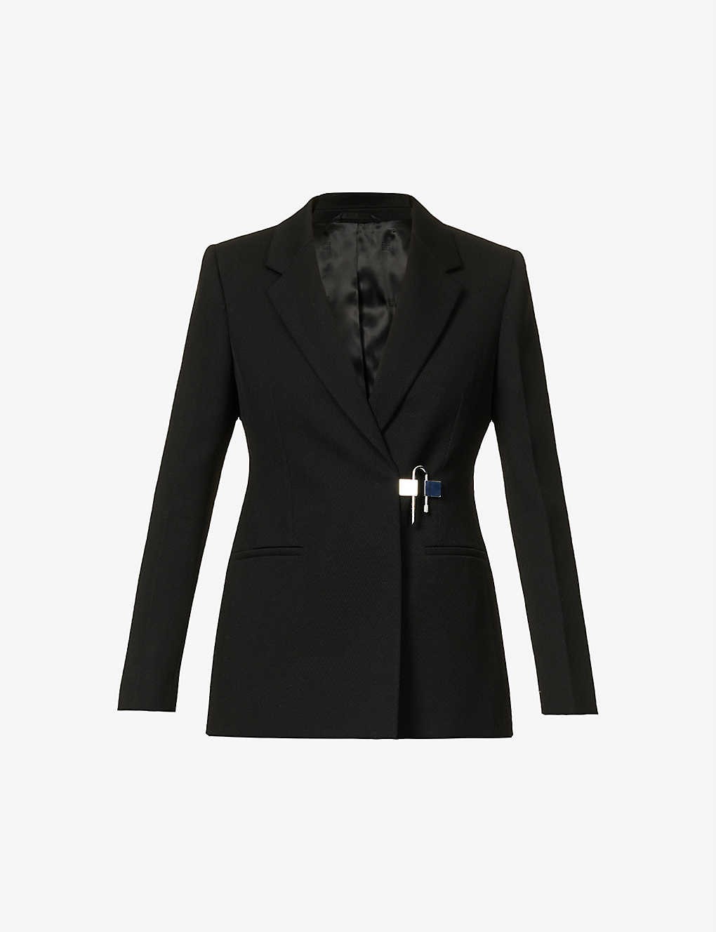 U-lock notch-lapel wool blazer